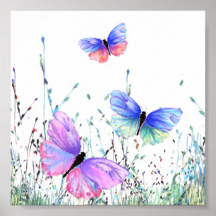 Colorful Butterfly Poster Spring Painting