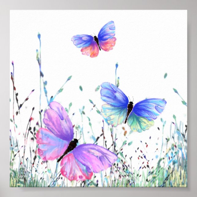 Colorful Butterfly Poster Spring Painting (Front)