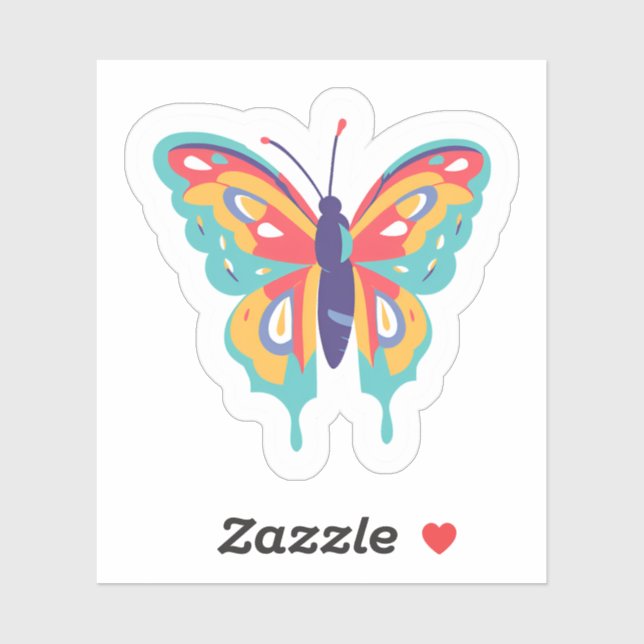 Colorful Butterfly | Pretty Painted  Sticker (Sheet)
