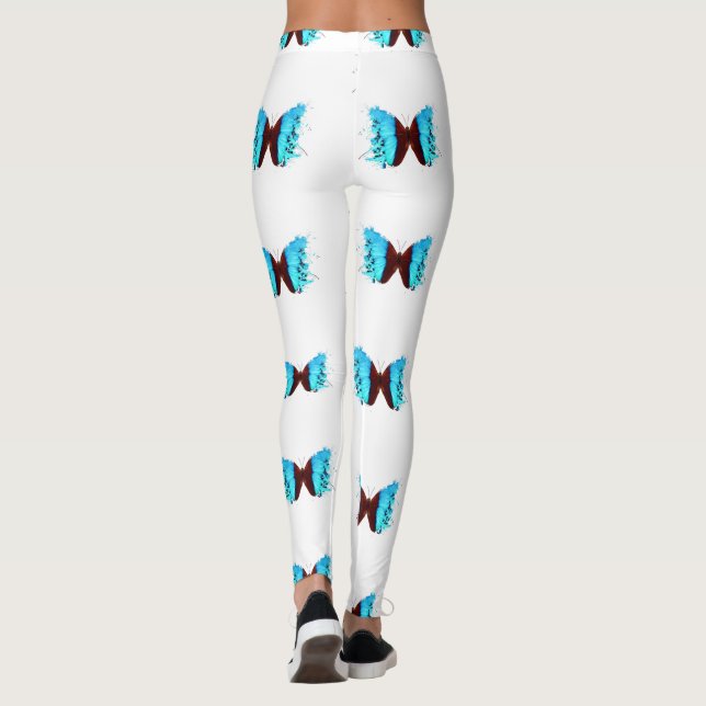 Colorful Butterfly Print  Leggings (Back)