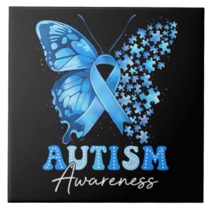 Colorful Butterfly Puzzle Ceramic Tile
