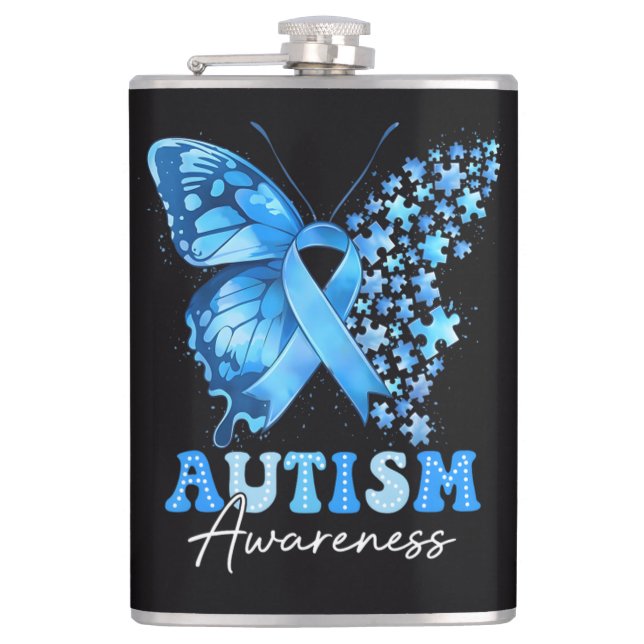 Colorful Butterfly Puzzle Flask (Front)
