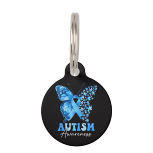 Colorful Butterfly Puzzle Pet ID Tag