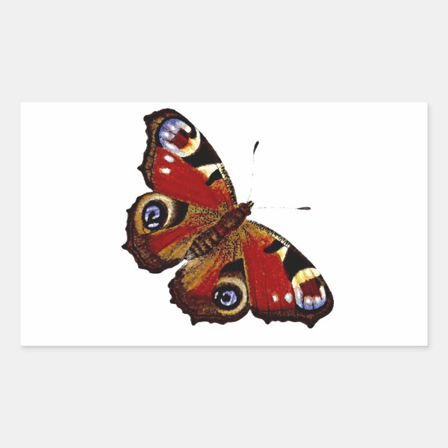 Colorful Butterfly Rectangular Sticker (Front)