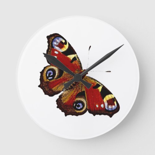 Colorful Butterfly Round Clock