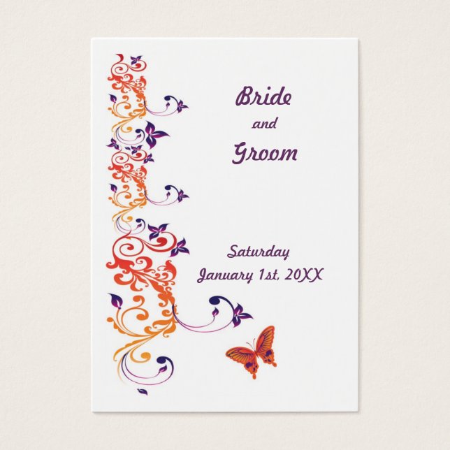 Colorful Butterfly Save the Date for Weddings (Front)