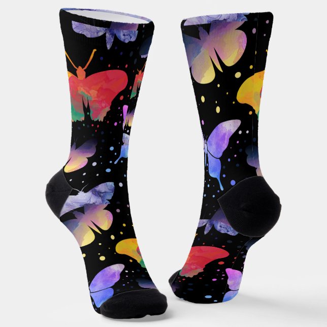 Colorful Butterfly Socks (Angled)