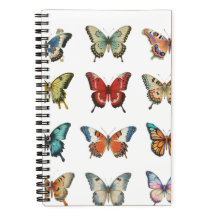 Colorful Butterfly Spiral Notebook