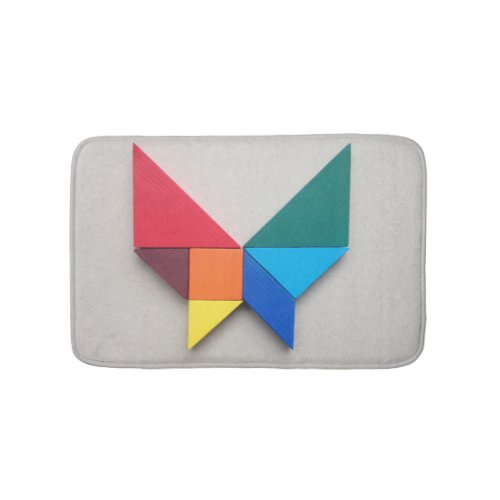 Colorful butterfly Tangram Bathroom Mat