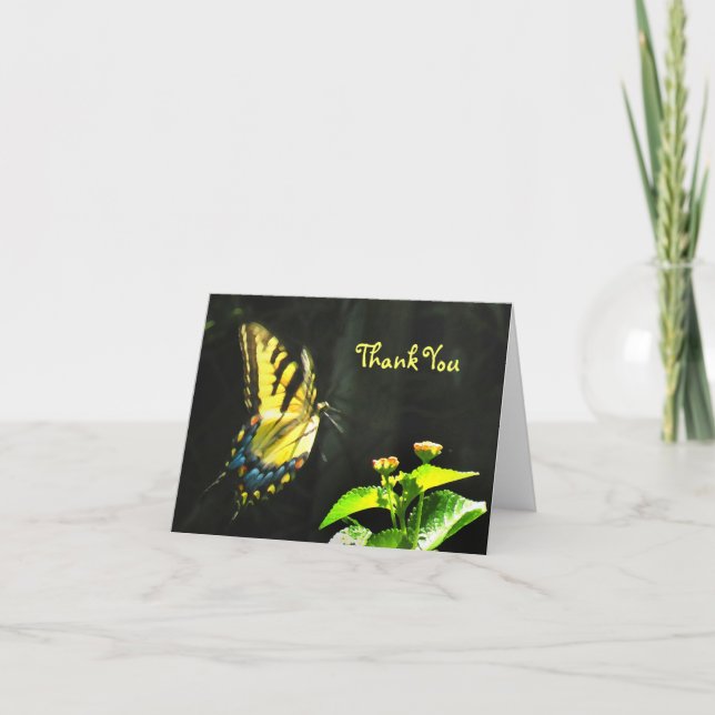 Colorful Butterfly Thank You Card (Front)