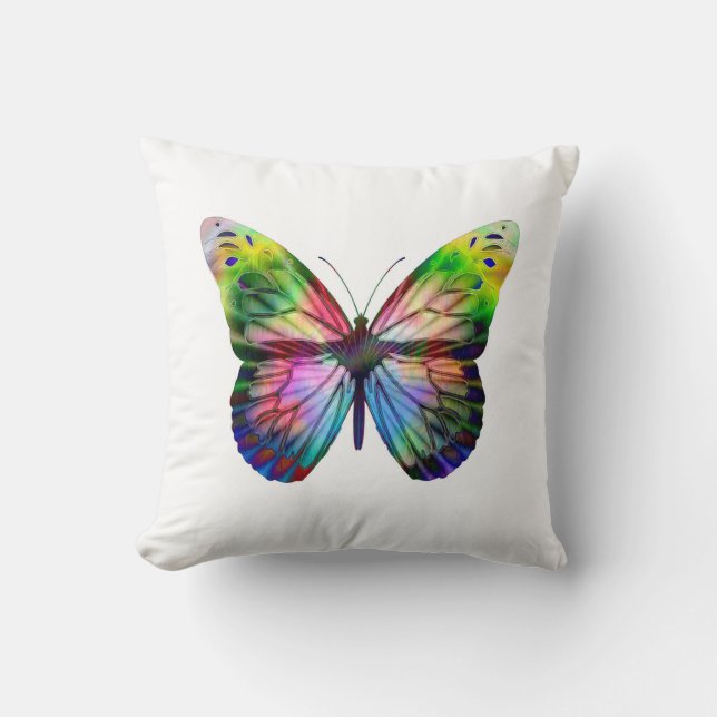 Colorful  Butterfly Throw Pillow (Front)
