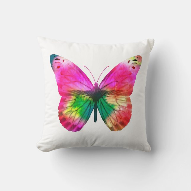 Colorful  Butterfly Throw Pillow (Front)