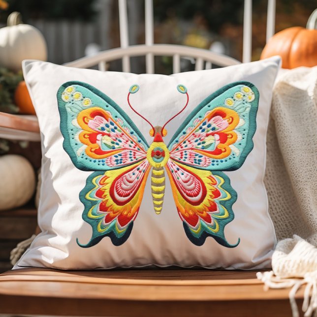 Colorful Butterfly Throw Pillow (Creator Uploaded)