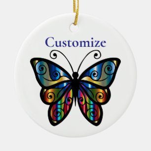 Colorful Butterfly Thunder_Cove Ceramic Ornament