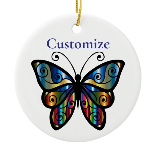 Colorful Butterfly Thunder_Cove Ceramic Ornament