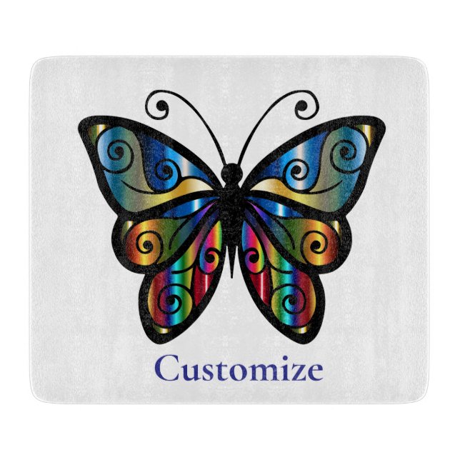 Colorful Butterfly Thunder_Cove Cutting Board (Front)