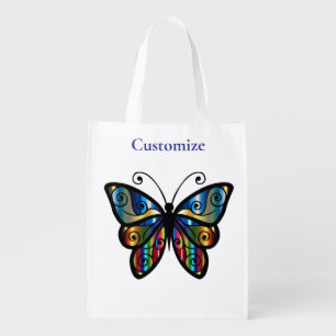 Colorful Butterfly Thunder_Cove Grocery Bag