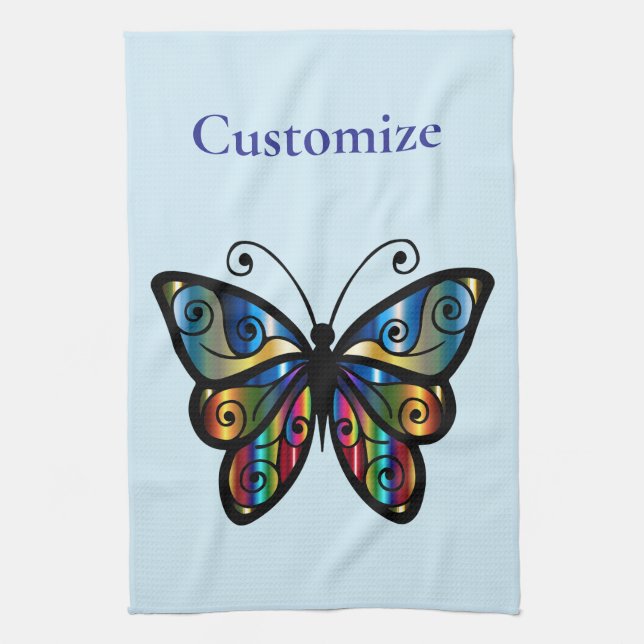Colorful Butterfly Thunder_Cove Kitchen Towel (Vertical)
