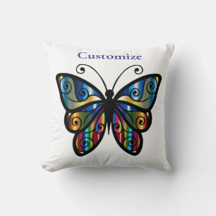 Colorful Butterfly Thunder_Cove Throw Pillow