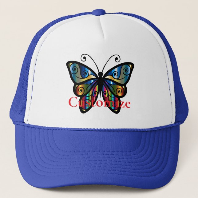 Colorful Butterfly Thunder_Cove Trucker Hat (Front)