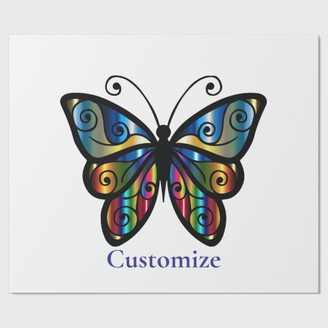 Colorful Butterfly Thunder_Cove Wrapping Paper (Flat)