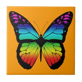 Colorful Butterfly Tile by DesignImages at Zazzle