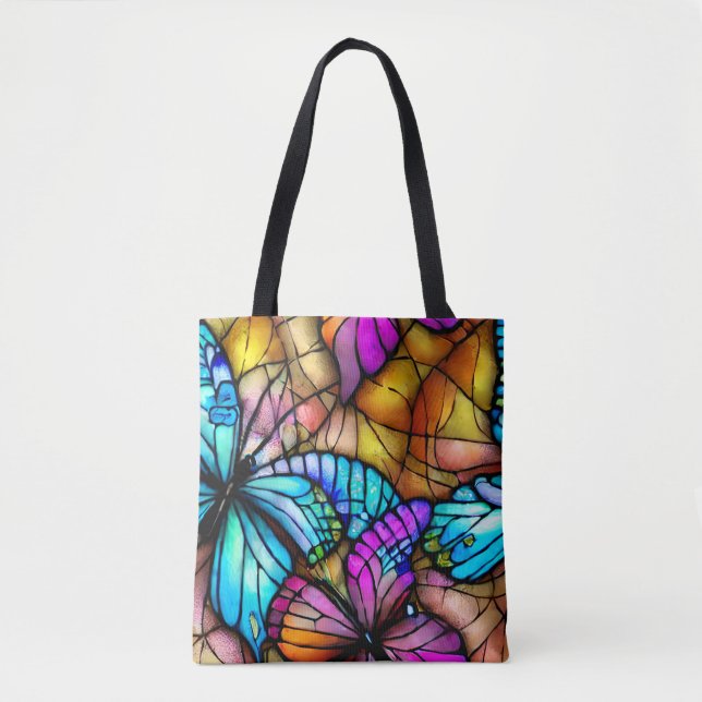 Colorful Butterfly  Tote Bag (Front)
