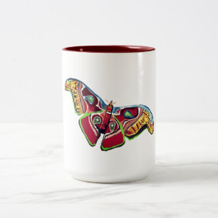 Colorful Butterfly Two-Tone Coffee Mug