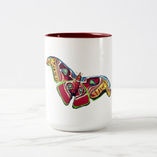 Colorful Butterfly Two-Tone Coffee Mug