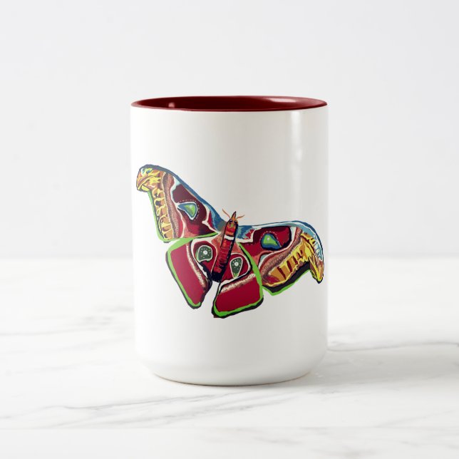Colorful Butterfly Two-Tone Coffee Mug (Center)