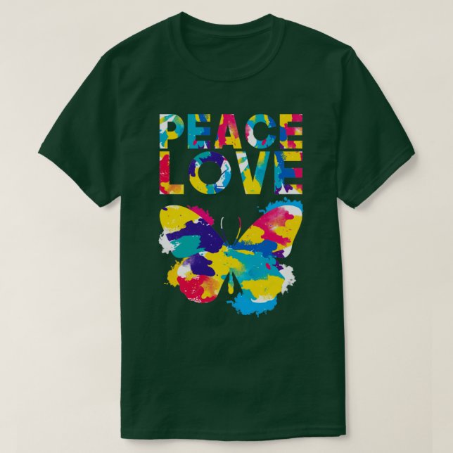 Colorful Butterfly Unity Day Peace T-Shirt (Design Front)