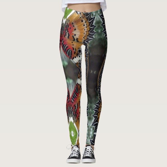 Colorful Butterfly Wing Pattern Legging (Front)