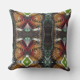 Colorful Butterfly Wing Pattern Throw Pillow