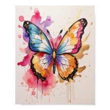 Colorful Butterfly with Artistic Splash