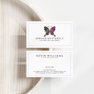 Colorful Butterfly With White Background Business Card