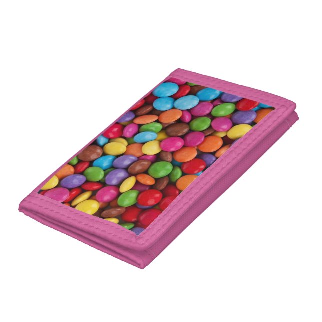 Colorful Button Candy Cute Trifold Wallet (Bottom)