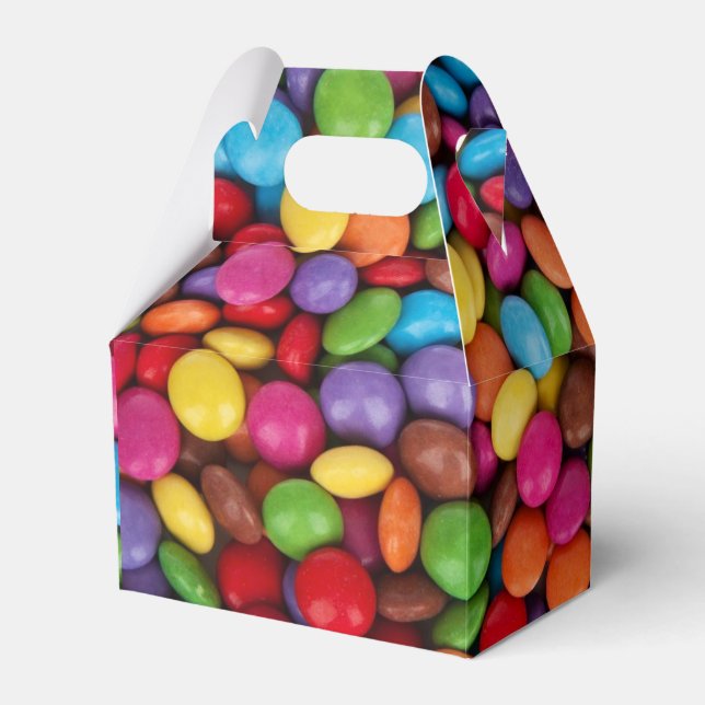 Colorful Button Candy Favor Boxes (Front Side)