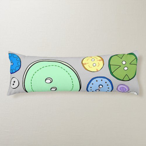 Colorful Button Illustration Body Pillow
