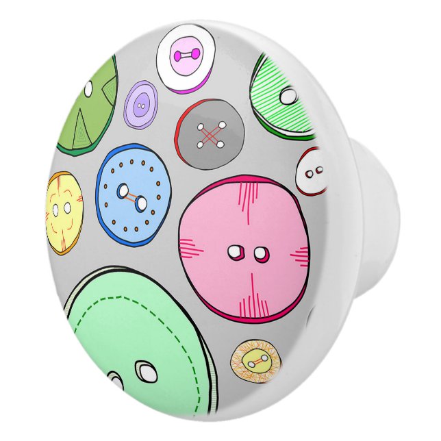 Colorful Buttons Ceramic Knob (Right)