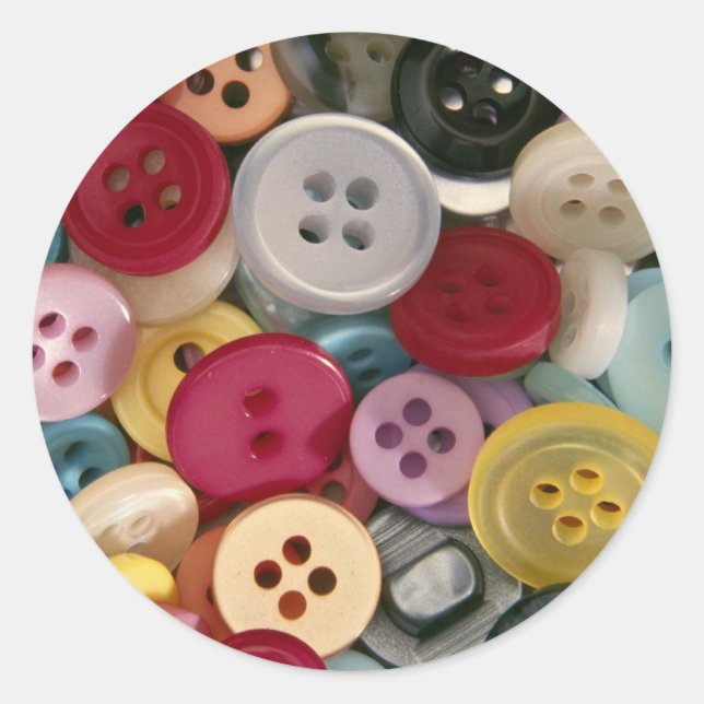 Colorful Buttons Classic Round Sticker (Front)