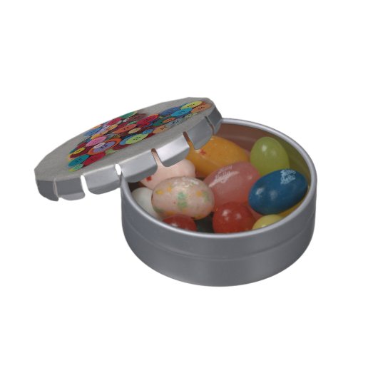 Colorful Buttons Heart Candy Tin (Opened)