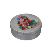 Colorful Buttons Heart Candy Tin (Side)