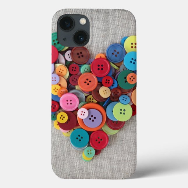 Colorful Buttons Heart Case-Mate iPhone Case (Back)