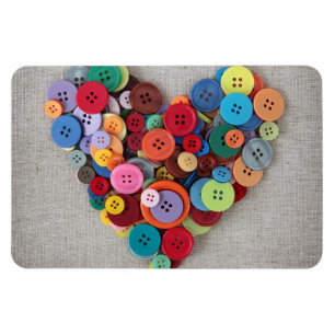 Colorful Buttons Heart Magnet