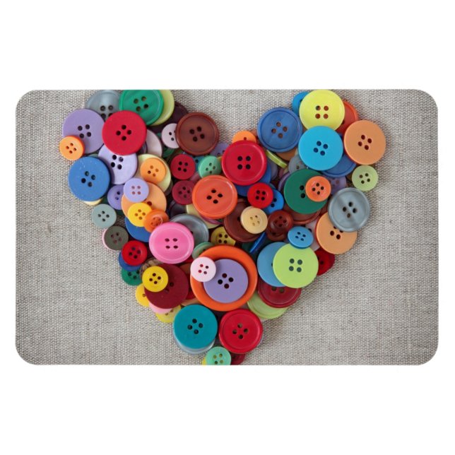 Colorful Buttons Heart Magnet (Horizontal)