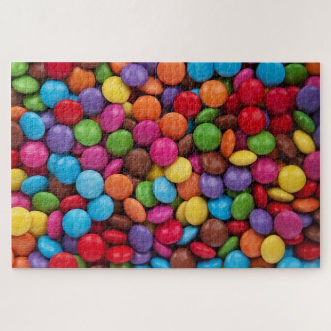Colorful Buttons Of Sweet Chocolate Candy Jigsaw Puzzle (Horizontal)