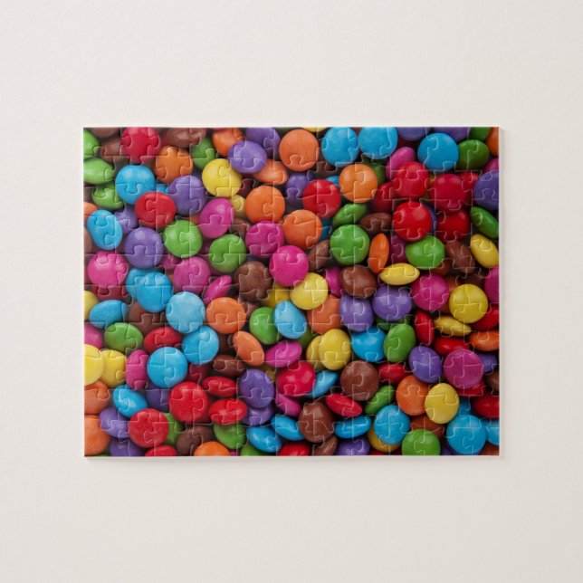 Colorful Buttons Of Sweet Chocolate Candy Jigsaw Puzzle (Horizontal)