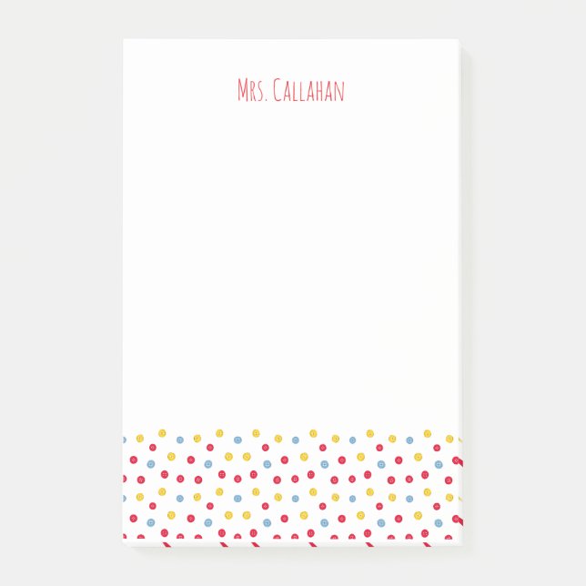 Colorful Buttons Post-It Notes (Front)