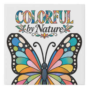 Colorful by Nature Butterfly Square Faux Canvas Print