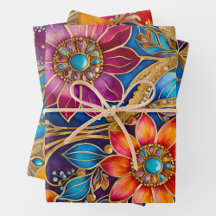 Colorful Byzantine Art Wrapping Paper Sheets